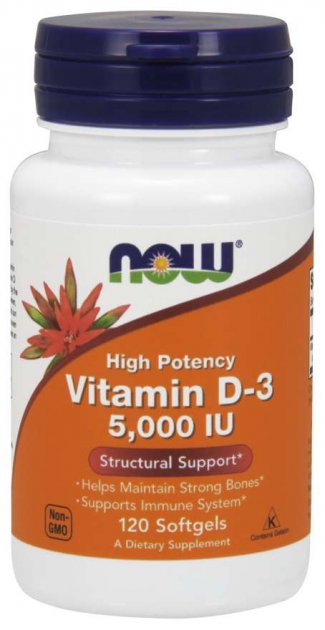 NOW Vitamin D3-5000 IU 120 tabs