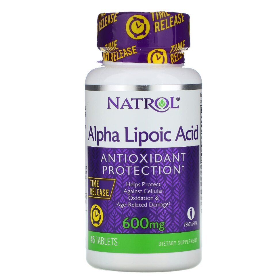 Альфа-липоевая кислота NATROL Alpha Lipoic Acid 600mg 45 tabs